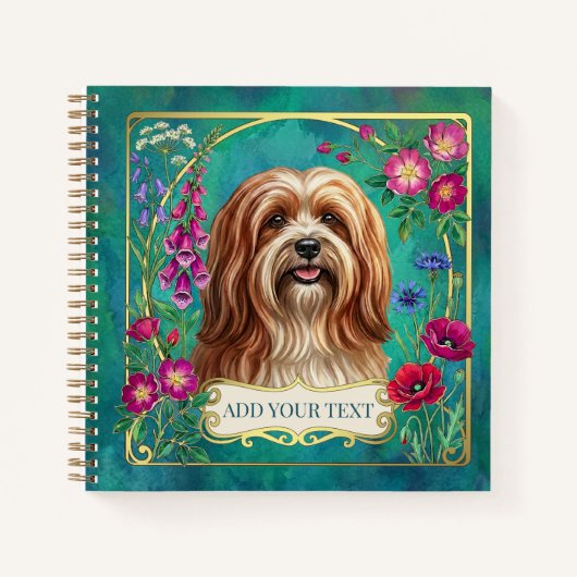 Persoonlijk Rode Witte Lhasa Apso Vierkant Notitie Notitieboek (Voorkant)