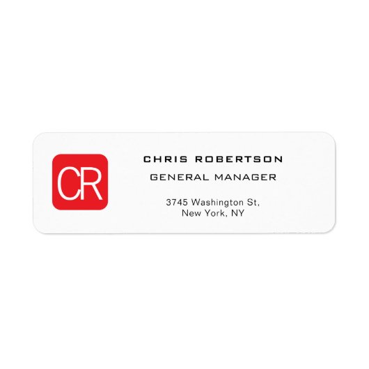 Persoonlijk Rode Witte Professionele Eenvoudige Etiket (Voorkant)