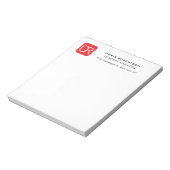 Persoonlijk Rode Witte Professionele Eenvoudige Notitieblok (Linkerzijde)
