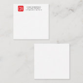 Persoonlijk Rode Witte Professionele Eenvoudige Notitiekaartje (Voorkant / Achterkant)