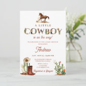 Persoonlijk Rodeo Western Cowboy Baby shower Kaart (Staand voorkant)