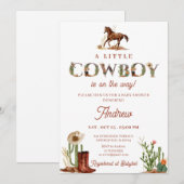 Persoonlijk Rodeo Western Cowboy Baby shower Kaart (Voorkant / Achterkant)
