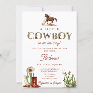 Persoonlijk Rodeo Western Cowboy Baby shower Kaart