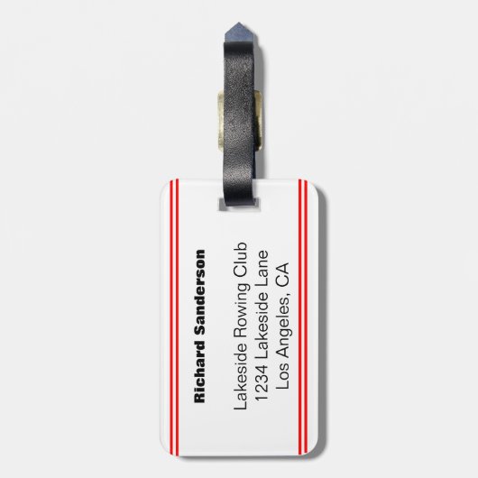 Persoonlijk Roeiclub-icoon Bagagelabel (Achterkant verticaal)