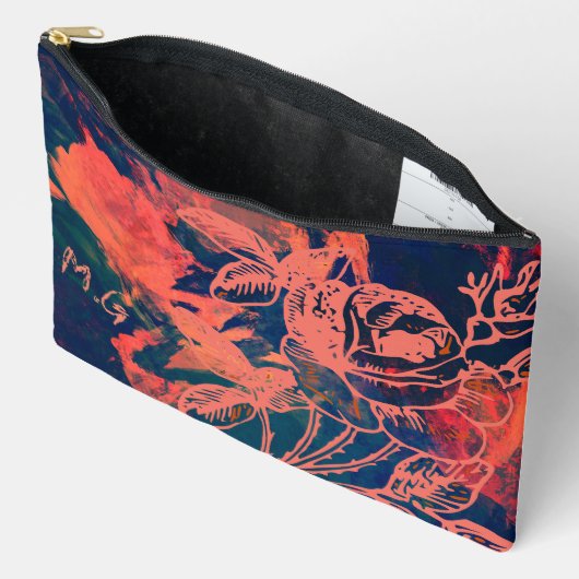 Persoonlijk Roestig Roos Monogram Etui (Open)