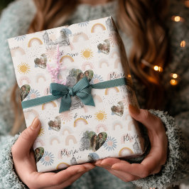 Persoonlijk romantisch foto- en naamverpakkings pa cadeaupapier