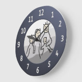 Persoonlijk rond blauw Lijst - Aangepaste foto Grote Klok (Hoek)