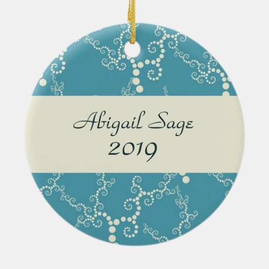 Persoonlijk rondzwemwater in de zweefboot keramisch ornament (Achterkant)