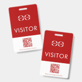 Persoonlijk Rood Bedrijfslogo Bezoekersbadge Badge (Voor- en achterkant)