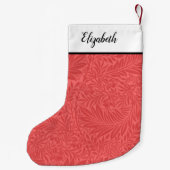 Persoonlijk rood bloempatroon kleine kerstsok (Achterkant)