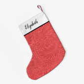 Persoonlijk rood bloempatroon kleine kerstsok (Achterkant (Hangend))