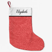 Persoonlijk rood bloempatroon kleine kerstsok (Voorkant)