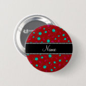 Persoonlijk rood breinpatroon ronde button 5,7 cm (Voorkant /achterkant)