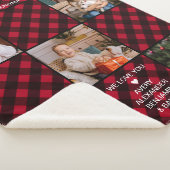 Persoonlijk rood buffel plakje 5 Foto collage Sherpa Deken (3/4)