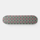 Persoonlijk rood en groen pootafdrukpatroon skateboard (Horizontaal)
