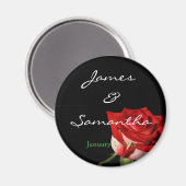 Persoonlijk rood en wit RoosWedding Magneet (Voorkant / Achterkant)