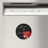 Persoonlijk rood en wit RoosWedding Magneet (Insitu (Vaatwasser))