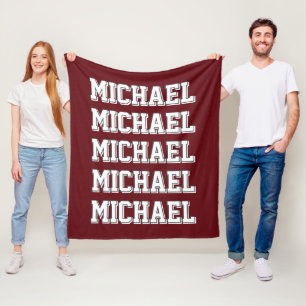 Persoonlijk rood monogram fleece deken
