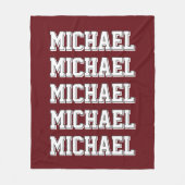 Persoonlijk rood monogram fleece deken (Voorkant)