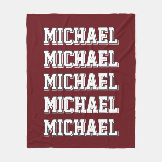 Persoonlijk rood monogram fleece deken (Voorkant)