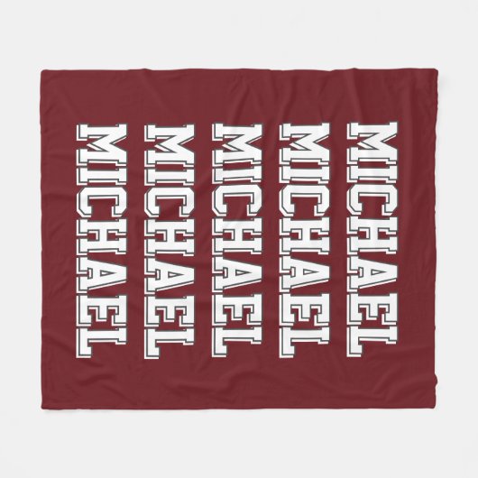 Persoonlijk rood monogram fleece deken (Voorkant (Horizontaal))