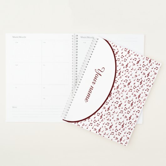 Persoonlijk rood muziek thema planner (Display)