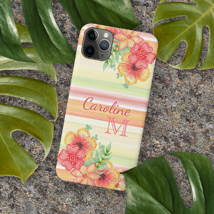 Persoonlijk rood oranje limoengroen strepenpatroon Case-Mate iPhone case