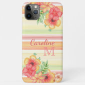 Persoonlijk rood oranje limoengroen strepenpatroon Case-Mate iPhone case (Achterkant)