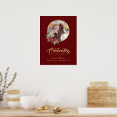 Persoonlijk rood rouwfoto welkomstbord poster (Keuken)