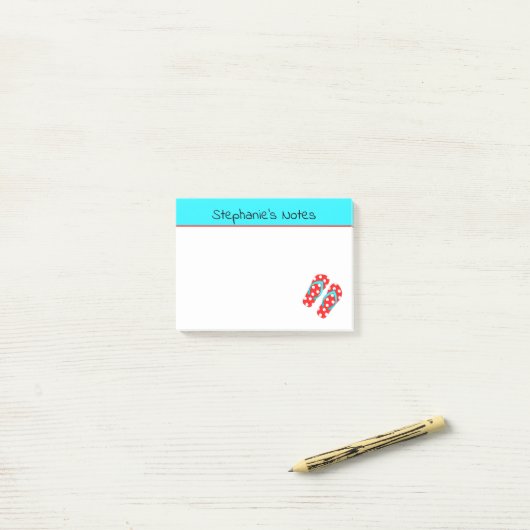 Persoonlijk rood Teenslipper zomerstrand Post-it® Notes (Op bureau)