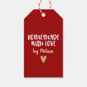 Persoonlijk Rood Thuisgemaakt Met Liefde Hart Cadeaulabel (Achterkant)
