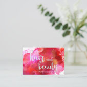 Persoonlijk rood verfhaar & schoonheidsVisitekaart Visitekaartje (Staand voorkant)