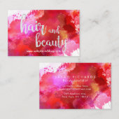 Persoonlijk rood verfhaar & schoonheidsVisitekaart Visitekaartje (Voorkant / Achterkant)