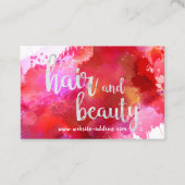 Persoonlijk rood verfhaar & schoonheidsVisitekaart Visitekaartje (Voorkant)
