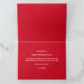 Persoonlijk Rood Vilt Hart Geruit Moederdag Kaart (Binnen)