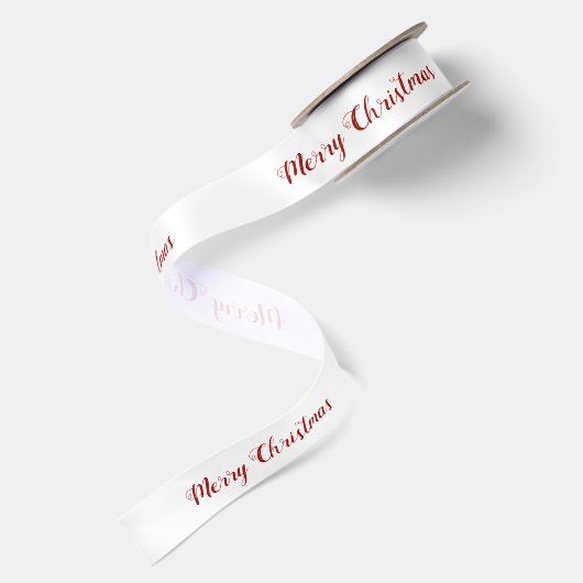 Persoonlijk Rood Wit Kerstscript Satijnen Lint (Achterkant)