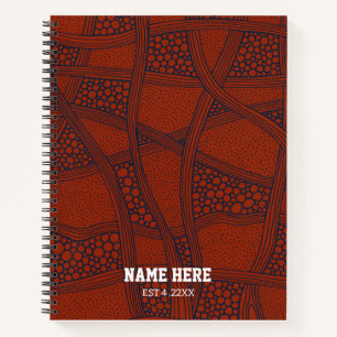 Persoonlijk rood & zwart abstract spiral notebook notitieboek