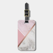 Persoonlijk Roos Gold Marble Bagagelabel (Voorkant verticaal)