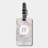 Persoonlijk Roos Gold Marble Bagagelabel (Voorkant verticaal)