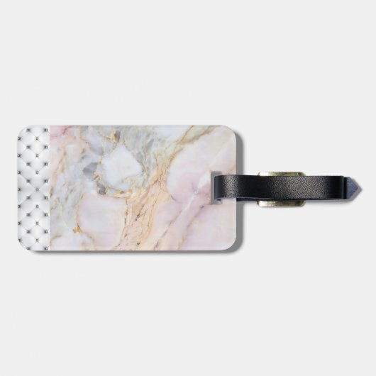 Persoonlijk Roos Gold Marble Bagagelabel (Achterkant horizontaal)
