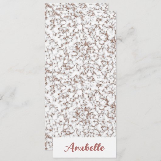 Persoonlijk Roos Gold Marble Bladwijzer (Voorkant / Achterkant)