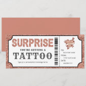 Persoonlijk Roos Goud Tattoo Cadeaubon Kaart (Voorkant / Achterkant)