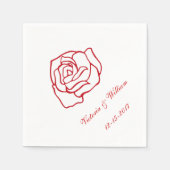 Persoonlijk Roos Wedding Napkins Servetten (Voorkant)