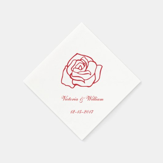 Persoonlijk Roos Wedding Napkins Servetten (Hoek)