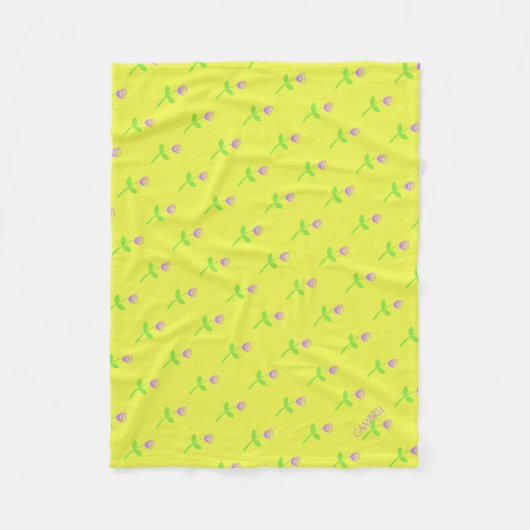 Persoonlijk Roosknop Patroon Fleece Deken (Voorkant)