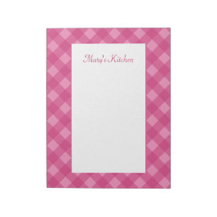 Persoonlijk Rose Gingham Notitieblok