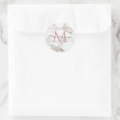 Persoonlijk Rose Goud Marmer Modern Monogram Ronde Sticker (Tas)