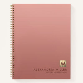 Persoonlijk Rose Goud Monogram Notitieboek