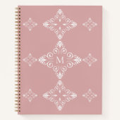 Persoonlijk rose monogram vectorpatroon notitieboek (Voorkant)