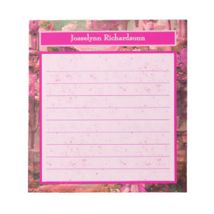 Persoonlijk Roze Abstract Bos Wereld Notitieblok